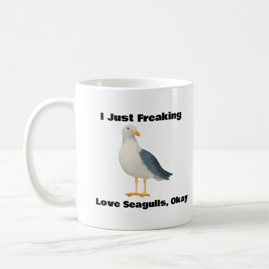 Grappig Bird Lover Gift, Schattigee Zeemeeuw Mok v (Links)
