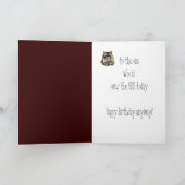 Grappig, Birthday die over de heuvel Cute Raccoon Kaart (Binnen)