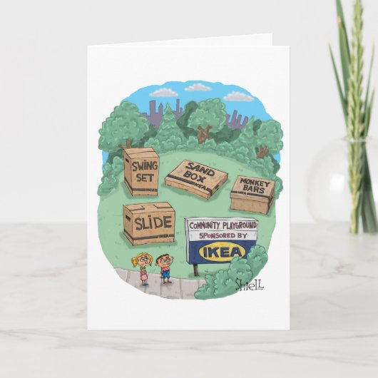 Grappig Birthday Kaart voor Ikea en DIY fans. (Voorkant)