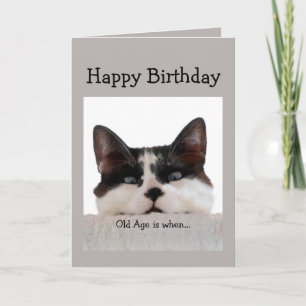 Grappig Birthday Old Age Over the Hill, Cat Humor Kaart
