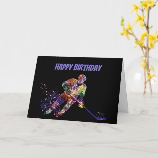 Grappig Birthday Puck Je bent oude Hockey Player Kaart (Gele Bloem)