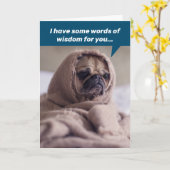 Grappig, Birthday Wisdom uit Jedi Pug Kaart (Gele Bloem)