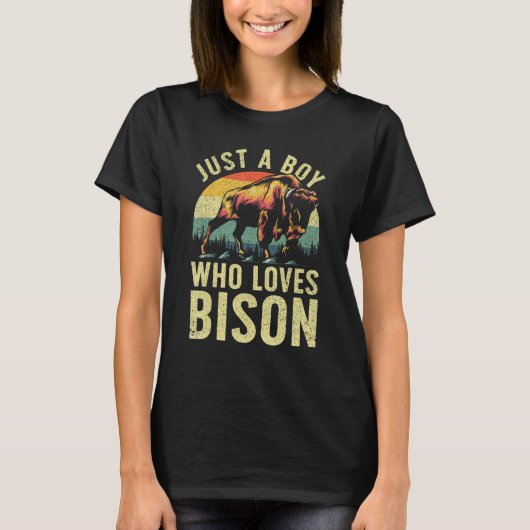 Grappig bizon ontwerp voor jongens Mannen buffel b T-shirt (Voorkant)