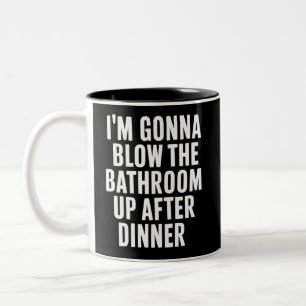 Grappig Blaas De Badkamer Humor Ongepast  Tweekleurige Koffiemok