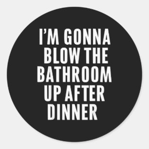 Grappig Blaas De Badkamer Volwassen Humor Ongepast Ronde Sticker