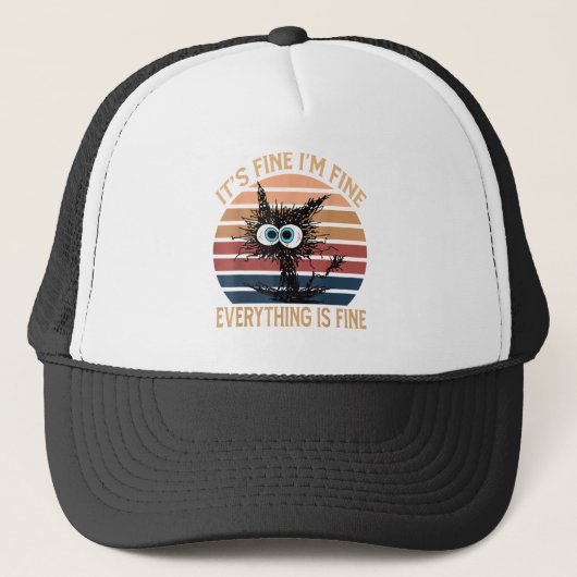Grappig Black Cat Quote. Het is fijn dat ik alles Trucker Pet (Voorkant)