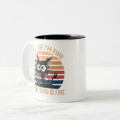 Grappig Black Cat Quote. Het is fijn dat ik alles Tweekleurige Koffiemok (Voorkant links)