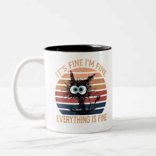Grappig Black Cat Quote. Het is fijn dat ik alles Tweekleurige Koffiemok (Links)