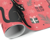 Grappig Black Cats Christmas Wrapping Paper Cadeaupapier (Rol Hoek)