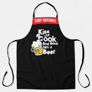 Grappig Black Chef Schort, Kus de Cook Humor Schort
