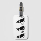Grappig Black Kitty Cat Trio Bagagelabel (Voorkant (verticaal))