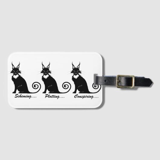 Grappig Black Kitty Cat Trio Bagagelabel (Voorkant (horizontaal))