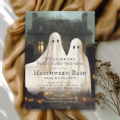 Grappig Blad Geconfronteerd Ghosts Halloween Party Kaart