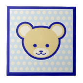 Grappig Blauw Beige Teddybeer Schattigee Cartoon A Tegeltje (Voorkant)