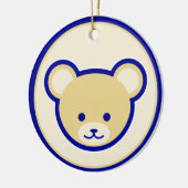 Grappig blauw beige teddybeer Schattigee vectorkun Keramisch Ornament (Links)