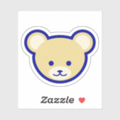 Grappig blauw beige teddybeer Schattigee vectorkun Sticker (Vel)