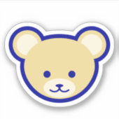 Grappig blauw beige teddybeer Schattigee vectorkun Sticker (Voorkant)