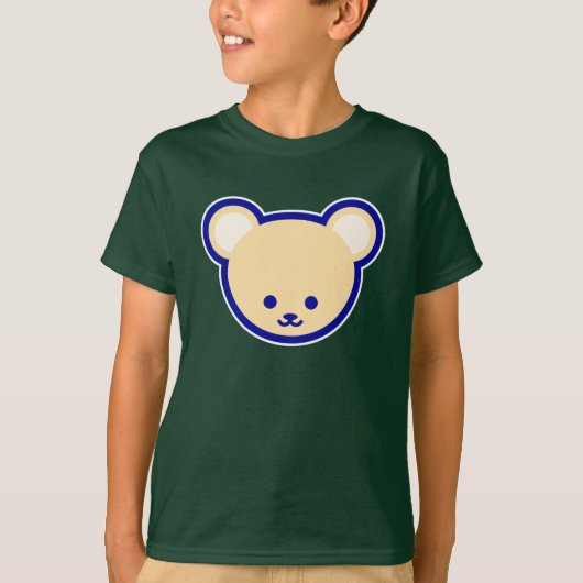 Grappig blauw beige teddybeer Schattigee vectorkun T-shirt (Voorkant)