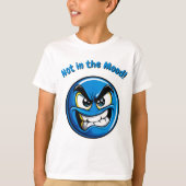 Grappig Blauw Boos Emoji Kinderen T-Shirt (Voorkant)