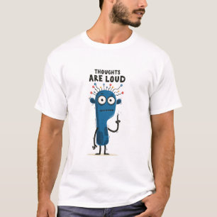 Grappig Blauw Buitenaards Wezen met Luidruchtige G T-shirt