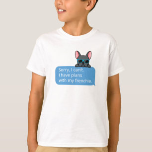 Grappig Blauw Frans Bulldog T-Shirt