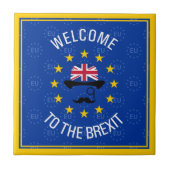Grappig Blauw Geel Europese Unie Brexit Art Tegeltje (Voorkant)