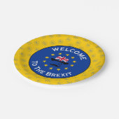 Grappig Blauw Geel Europese Unie Brexit Vector Papieren Bordje (Gekanteld)