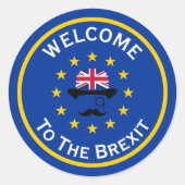 Grappig Blauw Geel Europese Unie Jack Brexit Pun Ronde Sticker (Voorkant)