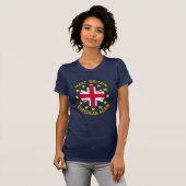Grappig Blauw Geel Rood Europese Unie Jack Pun T-shirt (Voorkant volledig)