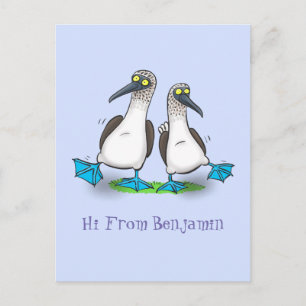 Grappig blauw gefundeerde foto van de cartoon van  briefkaart