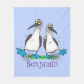 Grappig blauw gefundeerde foto van de cartoon van  fleece deken (Voorkant)