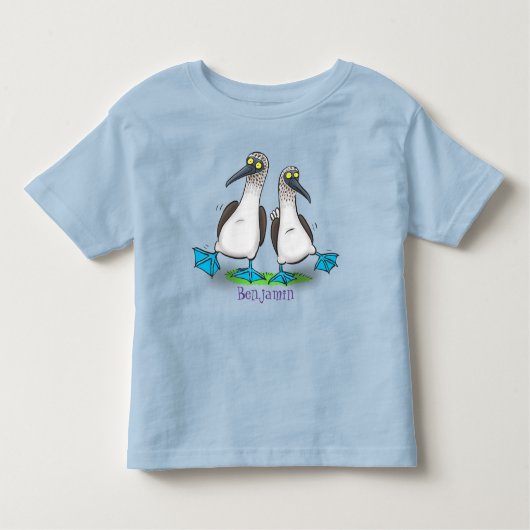 Grappig blauw gefundeerde foto van de cartoon van  kinder shirts (Voorkant)