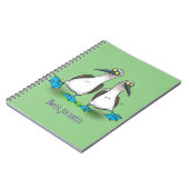 Grappig blauw gefundeerde foto van de cartoon van  notitieboek (Linkerzijde)