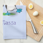 Grappig blauw gefundeerde foto van de cartoon van theedoek (Quarter Fold)