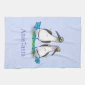 Grappig blauw gefundeerde foto van de cartoon van theedoek (Horizontaal)