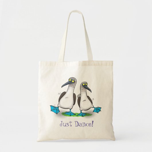 Grappig blauw gekleurde borehobbyzeevogels dansend tote bag (Voorkant)