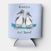 Grappig blauw geworpen borezelvogels dansende cart blikjeskoeler (Voorkant)