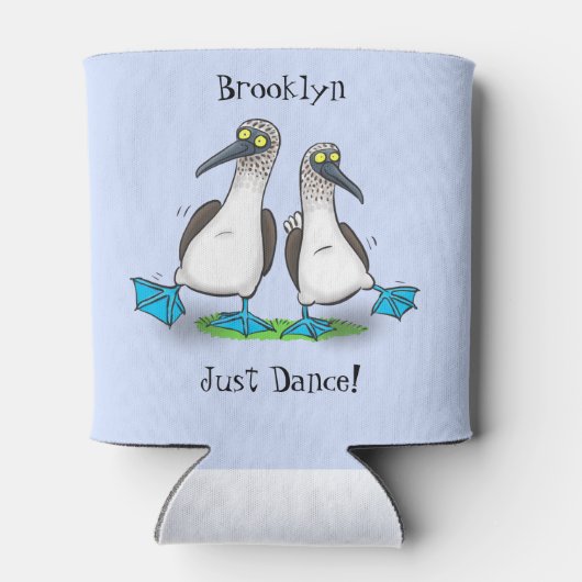 Grappig blauw geworpen borezelvogels dansende cart blikjeskoeler (Achterkant)