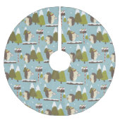 Grappig Blauw Groen Woodland Hedgehog Kerstmis Kerstboom Rok (Voorkant)
