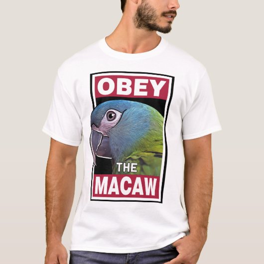 Grappig Blauw Kop Macaw - Bird Art T-shirt (Voorkant)