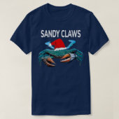 Grappig blauw krab in een kerstkerstkerstmankreet t-shirt (Design voorkant)