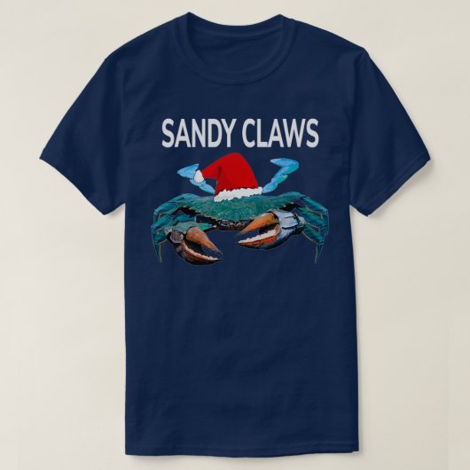 Grappig blauw krab in een kerstkerstkerstmankreet t-shirt (Design voorkant)