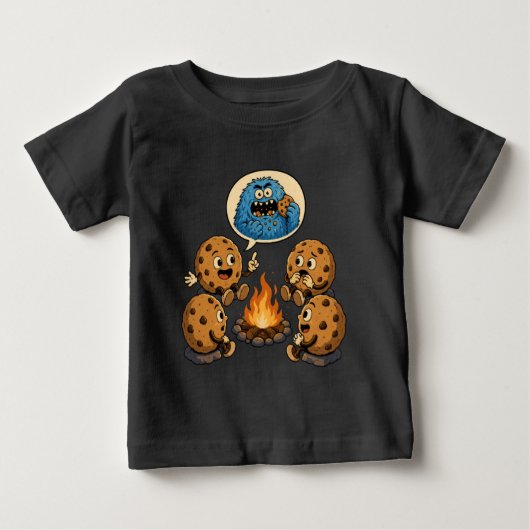 Grappig Blauw Monster Eet Koekjes Kampvuur Verhaal (Voorkant)