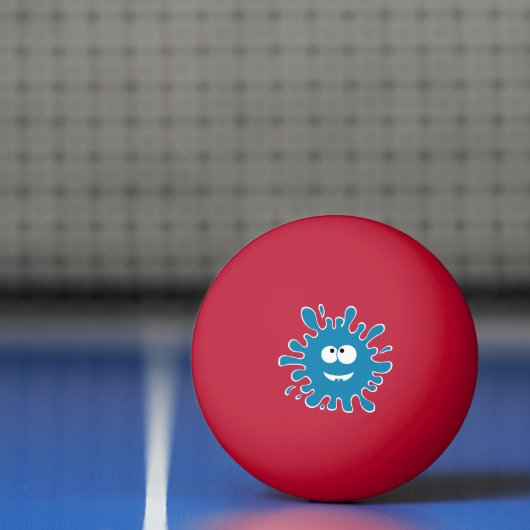 Grappig Blauw Monster Kleur Blob Gezicht Pingpongbal (Net)