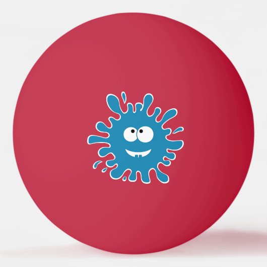 Grappig Blauw Monster Kleur Blob Gezicht Pingpongbal (Voorkant)