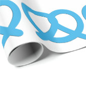 Grappig blauw Pretzel patroon Duits Oktoberfest Cadeaupapier (Rol Hoek)