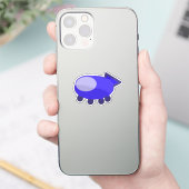 Grappig blauw ruimteschip Sticker (Telefoon)