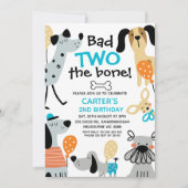 Grappig Blauw Slecht Twee De Bone Honden 2e Verjaa Kaart (Voorkant)