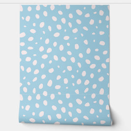 Grappig blauw-wit patroon behang