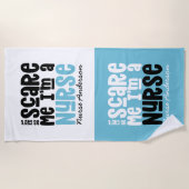 Grappig blauw zuster typografie bedankt je modern strandlaken (Voorkant)